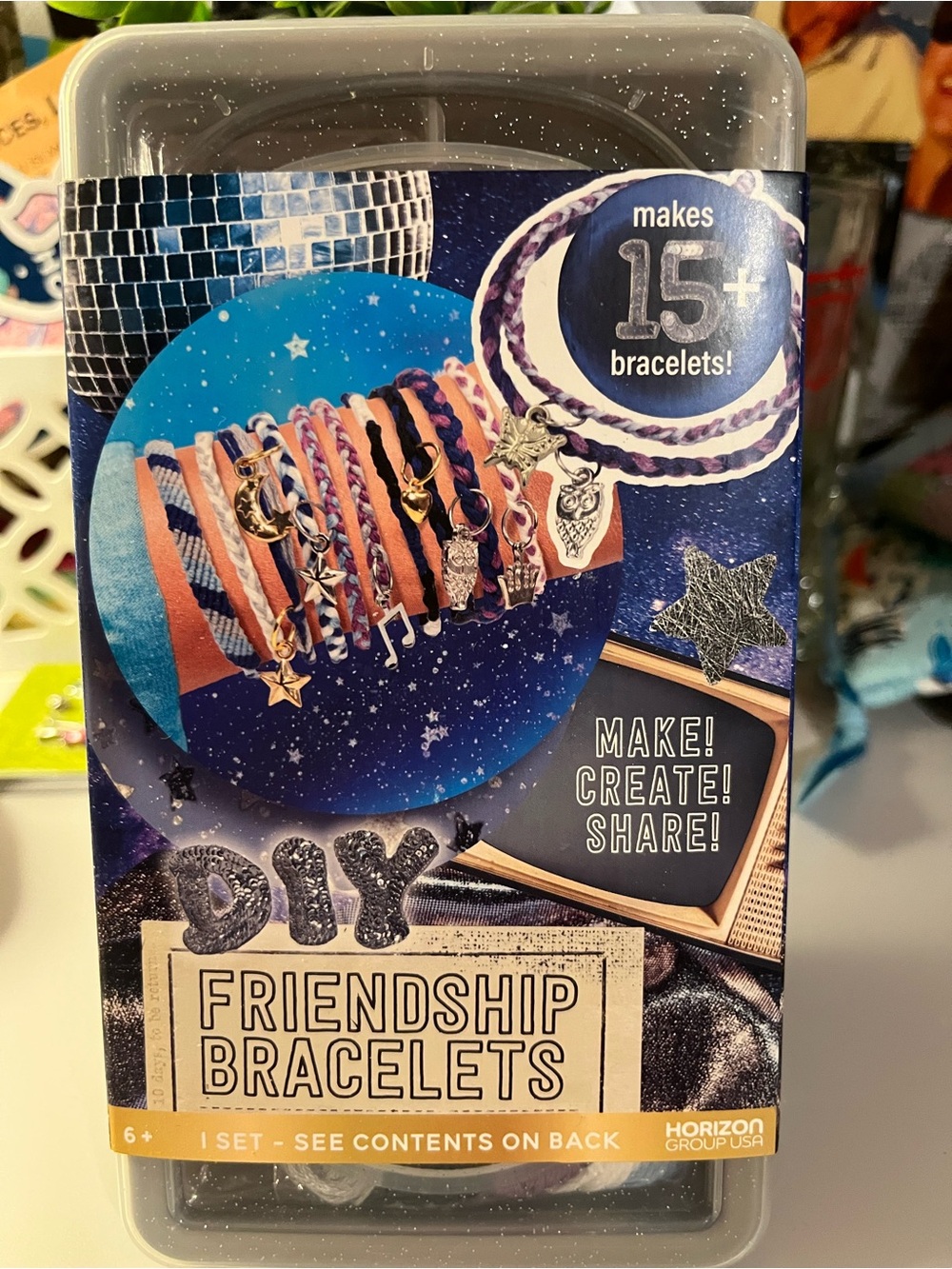 DIY Friendship Bracelets Kit - Blue, Pink, Purple